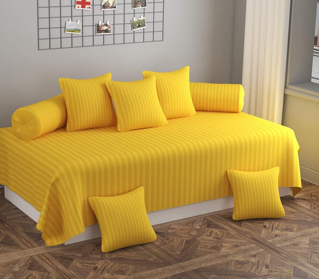 YELLOW Satin Stripes Diwan Set