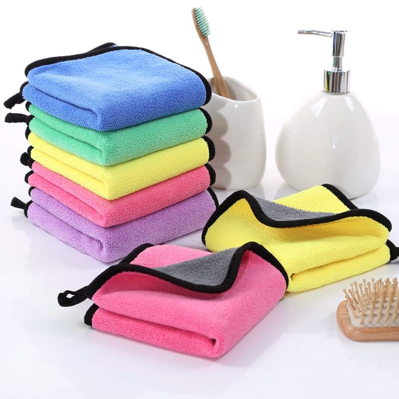 REVERSIBLE HEAVY CORAL FLEECE SMOOTH MICROFIBRE CLEANING CLOTH