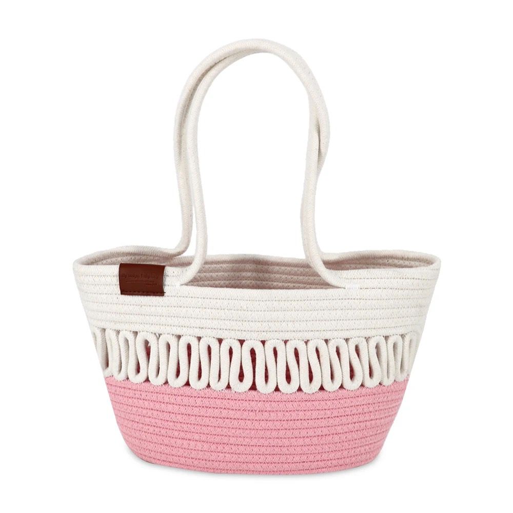 Women CUTE FANCY Bucket Bag Casual Woven Beach Handbag for Vacation&nbsp;