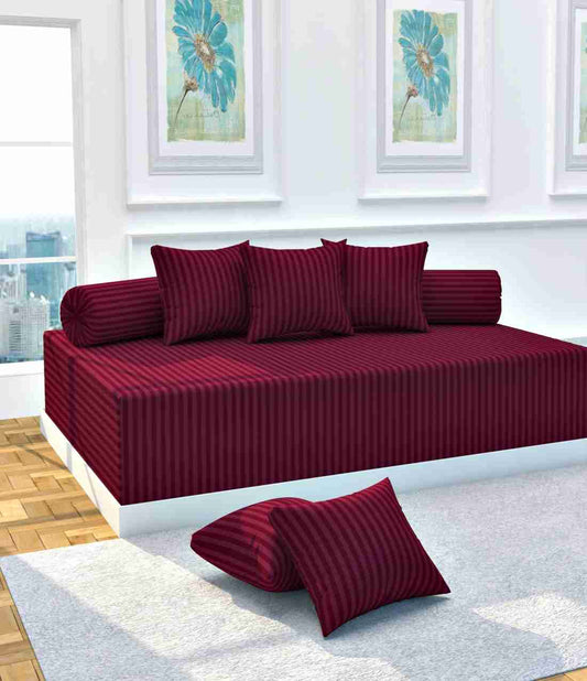 RED Satin Stripes Diwan Set