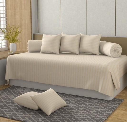 BEIGE Satin Stripes Diwan Set