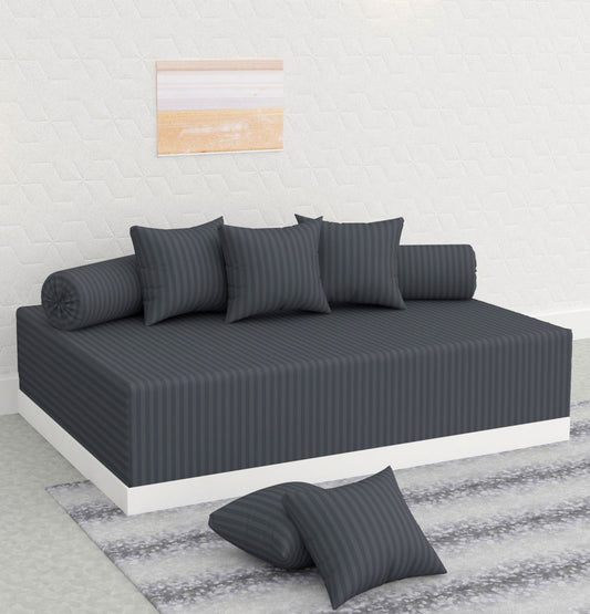 GREY Satin Stripes Diwan Set