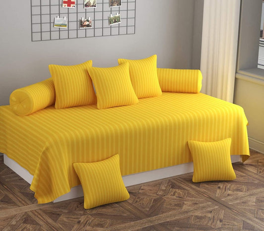 YELLOW Satin Stripes Diwan Set