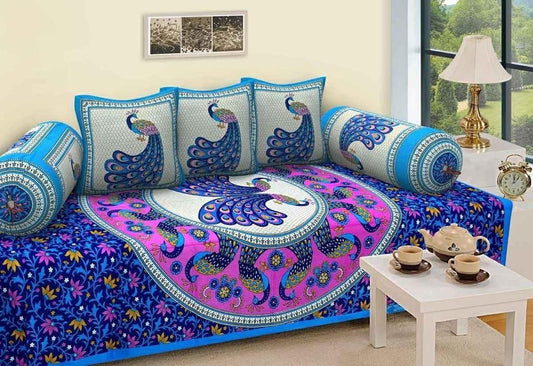 BLUE Jaipuri Diwan Set