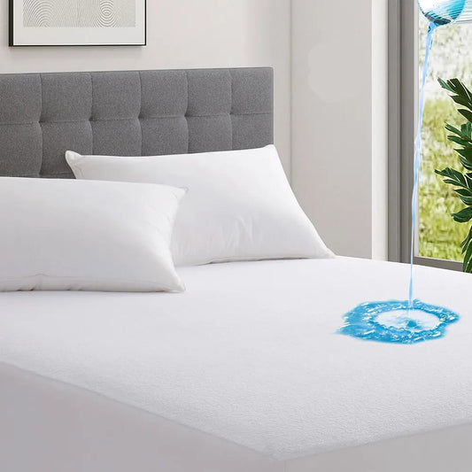 WHITE WATERPROOF MATTRESS PROTECTOR