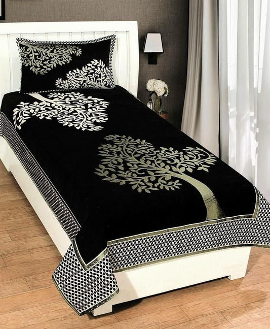 BLACK Chennile SINGLE BEDDING SET