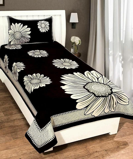 Black Flower Chennile SINGLE BEDDING SET (Copy) (Copy)