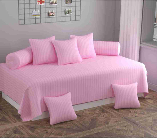 PINK Satin Stripes Diwan Set