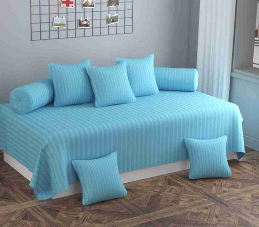 BLUE Satin Stripes Diwan Set